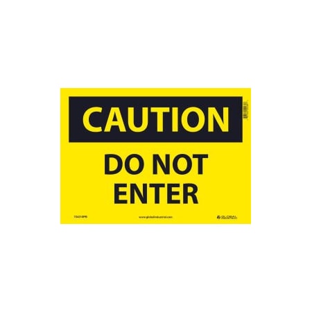 Nmc Caution Do Not Enter 10x14 Pressure Sensitive Vinyl GLOC135PB